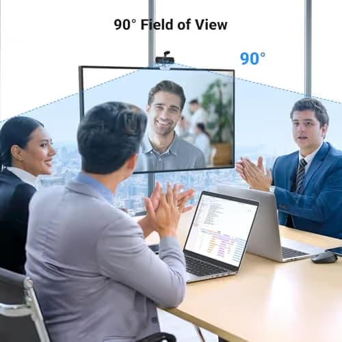 UGREEN Full HD 1080P Webcam with Microphone, 2 Noise-Canceling Mics, 85° Fov & Fixed Focus, Plug and Play, Auto Light Correction, Privacy Cover PC Camera for Zoom/Skype/Teams, Switch 2, Silver Grey image