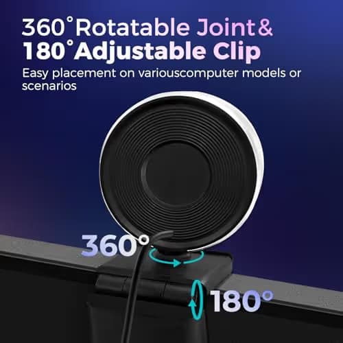 PixelForge 4K Webcam for PC with Microphone & Light & Privacy Cover, Web Camera for Desktop Computer/Laptop/Monitor/Mac, 4K UHD Sony Sensor, PDAF Auto Focus, Dual AI Noise-Cancelling Mics, USB Camera image