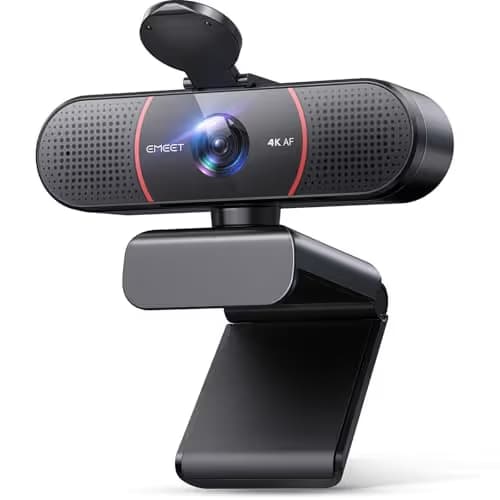 EMEET C960 4K Webcam for PC, 4K UHD CMOS Sensor, PDAF Auto Focus, Dual Omnidirectional Mics, Auto Light Correction, 73° FOV, Plug&Play Webcam w/Privacy Cover, Works w/Zoom/Teams/Skype/Google Meet main image