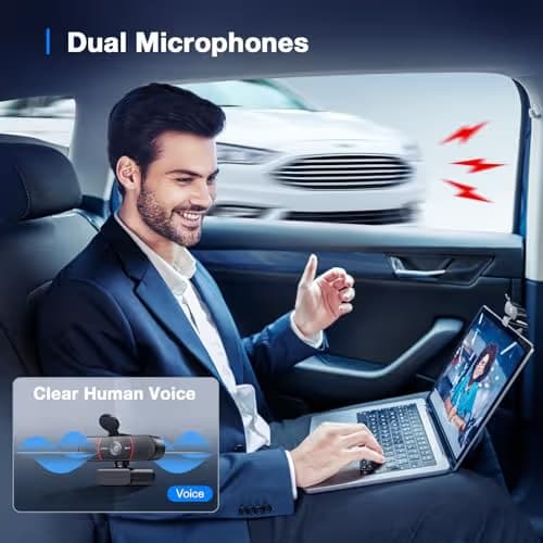 EMEET C960 4K Webcam for PC, 4K UHD CMOS Sensor, PDAF Auto Focus, Dual Omnidirectional Mics, Auto Light Correction, 73° FOV, Plug&Play Webcam w/Privacy Cover, Works w/Zoom/Teams/Skype/Google Meet image