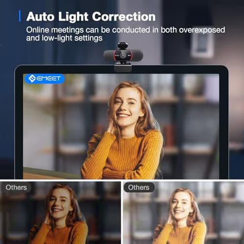 EMEET C960 4K Webcam for PC, 4K UHD CMOS Sensor, PDAF Auto Focus, Dual Omnidirectional Mics, Auto Light Correction, 73° FOV, Plug&Play Webcam w/Privacy Cover, Works w/Zoom/Teams/Skype/Google Meet image