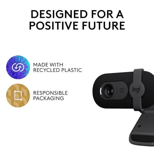 Logitech Brio 101 Full HD 1080p Webcam for Meetings, Streaming, Desktop, Laptop, PC - Built-in Mic, Shutter, Works with Zoom, Microsoft Teams, Nintendo Switch 2’s new GameChat Mode, USB-A,-Black image