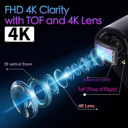 AVKANS Go 4K Camera, Wireless Live Streaming Cámara WiFi Sport Action 90 Degree Wide Angle Webcam with 9X Zoom, Video Recording Camera for Baseball/Softball/Volleyball/Basketball and Content Creator image
