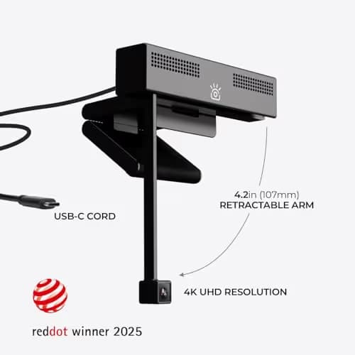 iContact Camera Pro 4K HD Webcam with Eye Contact, Noise Cancelling Mic, Plug and Play USB for Mac & PC Zoom Certified, Works with Teams, Meet, Streaming, and Video Calls (4K Webcam) image