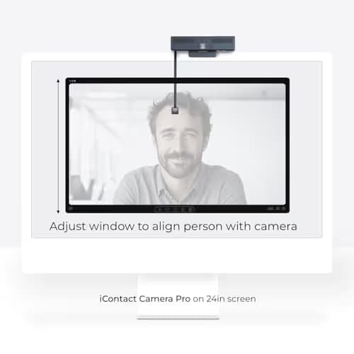iContact Camera Pro 4K HD Webcam with Eye Contact, Noise Cancelling Mic, Plug and Play USB for Mac & PC Zoom Certified, Works with Teams, Meet, Streaming, and Video Calls (4K Webcam) image