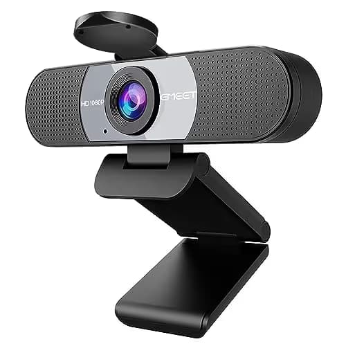 EMEET 1080P Webcam, C960 Web Camera with 2 Noise-Cancelling Microphones & Privacy Cover, 90° FOV Computer Camera, Plug & Play USB Webcam for Calls/Conference, Zoom/Skype/YouTube, Laptop/Desktop, Grey main image