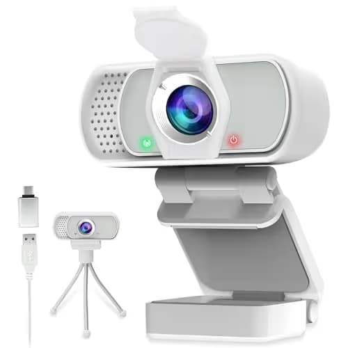 usb c webcam 1080P Webcam,Live Streaming Web Camera with Stereo Microphone, Desktop or Laptop USB Webcam 110 Degree View Angle, HD Web cam for Switch 2,Video Calling, Recording, Conferencing, Gaming image