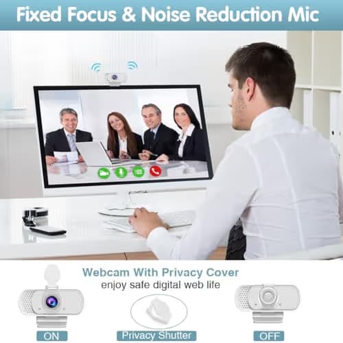 usb c webcam 1080P Webcam,Live Streaming Web Camera with Stereo Microphone, Desktop or Laptop USB Webcam 110 Degree View Angle, HD Web cam for Switch 2,Video Calling, Recording, Conferencing, Gaming image