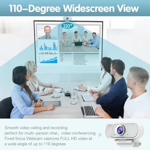 usb c webcam 1080P Webcam,Live Streaming Web Camera with Stereo Microphone, Desktop or Laptop USB Webcam 110 Degree View Angle, HD Web cam for Switch 2,Video Calling, Recording, Conferencing, Gaming image