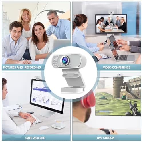 usb c webcam 1080P Webcam,Live Streaming Web Camera with Stereo Microphone, Desktop or Laptop USB Webcam 110 Degree View Angle, HD Web cam for Switch 2,Video Calling, Recording, Conferencing, Gaming image