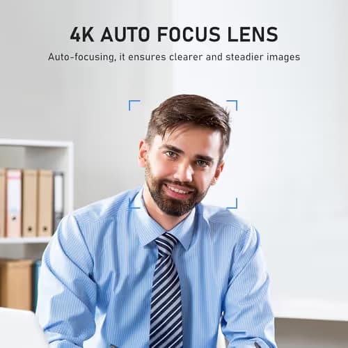 saylas 4K Webcam with Microphone and Speaker, Wide Angle 112°, Remote Control, Autofocus, Digital Zoom, Privacy Cover, Plug & Play Web Streaming Camera for Computer, USB Webcam for Pc image