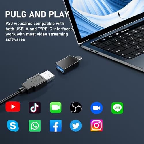 saylas 4K Webcam with Microphone and Speaker, Wide Angle 112°, Remote Control, Autofocus, Digital Zoom, Privacy Cover, Plug & Play Web Streaming Camera for Computer, USB Webcam for Pc image