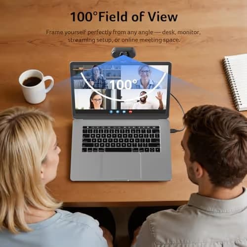 acer 1080p Webcam USB Plug and Play Webcam for PC with Noise Cancellation Microphones Computer Camera for Desktop Streaming Gaming Online Meeting Wide Angle Privacy Cover A-to-C Adapter Easy Setup image