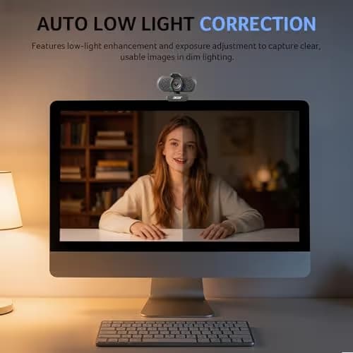 acer 1080p Webcam USB Plug and Play Webcam for PC with Noise Cancellation Microphones Computer Camera for Desktop Streaming Gaming Online Meeting Wide Angle Privacy Cover A-to-C Adapter Easy Setup image