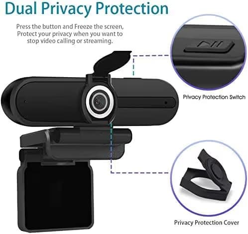 4K Webcam, HD Webcam 8MP- Laptop PC Desktop Computer Web Camera with Microphone, USB Webcams for Video Calling Recording Streaming Video Conference, Webcam with Mini Tripod,Privacy Shutter. image