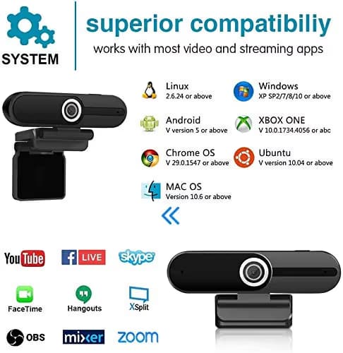 4K Webcam, HD Webcam 8MP- Laptop PC Desktop Computer Web Camera with Microphone, USB Webcams for Video Calling Recording Streaming Video Conference, Webcam with Mini Tripod,Privacy Shutter. image