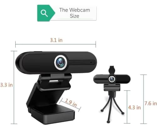 4K Webcam, HD Webcam 8MP- Laptop PC Desktop Computer Web Camera with Microphone, USB Webcams for Video Calling Recording Streaming Video Conference, Webcam with Mini Tripod,Privacy Shutter. image