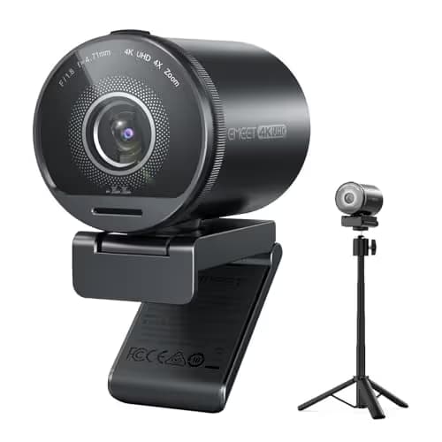 EMEET SmartCam S800-4K Webcam with Tripod for Streaming, Sony 1/2'' Sensor, Supports HDR, PDAF&TOF Dual-autofocus, 1080P@60FPS, Adjustable Heights with 360° Swivel Head, Perfect for Live Streaming image