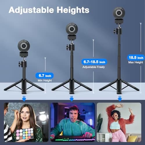 EMEET SmartCam S800-4K Webcam with Tripod for Streaming, Sony 1/2'' Sensor, Supports HDR, PDAF&TOF Dual-autofocus, 1080P@60FPS, Adjustable Heights with 360° Swivel Head, Perfect for Live Streaming image