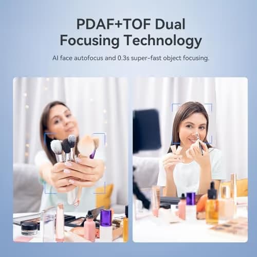EMEET SmartCam S800-4K Webcam with Tripod for Streaming, Sony 1/2'' Sensor, Supports HDR, PDAF&TOF Dual-autofocus, 1080P@60FPS, Adjustable Heights with 360° Swivel Head, Perfect for Live Streaming image