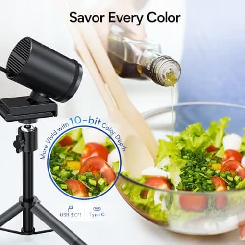 EMEET SmartCam S800-4K Webcam with Tripod for Streaming, Sony 1/2'' Sensor, Supports HDR, PDAF&TOF Dual-autofocus, 1080P@60FPS, Adjustable Heights with 360° Swivel Head, Perfect for Live Streaming image