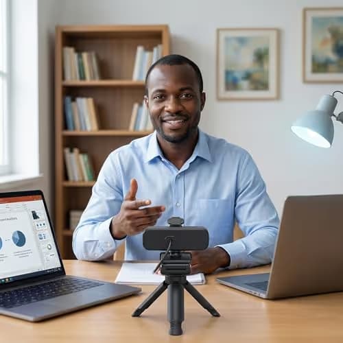 Gohero 4K Webcam with Dual PDAF Autofocus, 2 Noise Reduction Mics, Auto Light Correction, Privacy Cover, 83° FOV, USB-A, for PC, Mac, Laptop, Video Calls Pro Series image