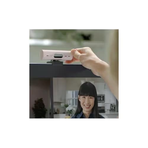 Logitech Brio 500 Full HD 1080p Webcam with Auto Light Correction, Dual Noise Reduction Mics, Privacy Cover, Works with Teams, Meet, Zoom - Rose image