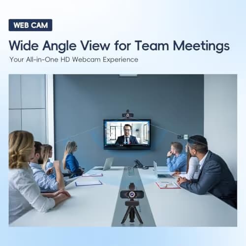 1080P PC Webcam with Built-in Noise-Canceling Microphone Physical Privacy Cover Automatic Light Compensation Ultra Wide-Angle Lens Plug and Play Suitable for Zoom/YouTube/Live/Streaming image