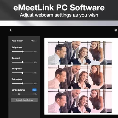 EMEET C980 PRO 3-in-1 1080P Webcam with Microphone and Speaker, 60°-98° Wide Angle Webcam w/ 4 Noise Cancel Mics, 2 Speakers, Auto Low Light Correction W/Cover, USB Camera for Online Conference/Class image