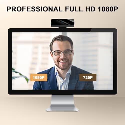 Diccik 1080P Webcam with Microphone, Full HD Video Calling Web Camera, HD Light Correction Streaming Webcam for Zoom/Skype/Teams, Plug and Play PC Camera Web cam for Windows & Mac image
