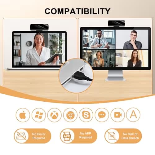 Diccik 1080P Webcam with Microphone, Full HD Video Calling Web Camera, HD Light Correction Streaming Webcam for Zoom/Skype/Teams, Plug and Play PC Camera Web cam for Windows & Mac image