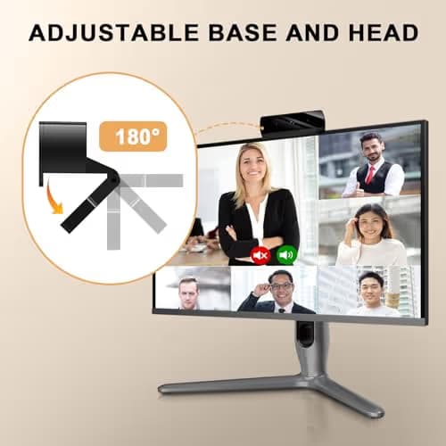 Diccik 1080P Webcam with Microphone, Full HD Video Calling Web Camera, HD Light Correction Streaming Webcam for Zoom/Skype/Teams, Plug and Play PC Camera Web cam for Windows & Mac image