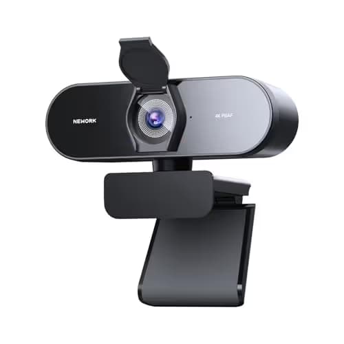 NEWORK 4K Webcam for PC with PDAF & CDAF Dual-autofocus, Ultra 4K HD, 2 Noise Reduction Mics, Auto Light Correction, USB-A, Privacy Cover, 79°FOV, Streaming Camera for PC, Mac, Laptop, Video Calls image