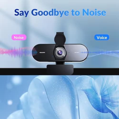 NEWORK 4K Webcam for PC with PDAF & CDAF Dual-autofocus, Ultra 4K HD, 2 Noise Reduction Mics, Auto Light Correction, USB-A, Privacy Cover, 79°FOV, Streaming Camera for PC, Mac, Laptop, Video Calls image
