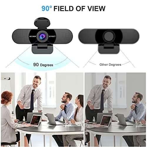 EMEET 1080P Webcam with Microphone, C960 Web Camera, 2 Mics Streaming Webcam, 90°FOV Computer Camera, Plug and Play USB Web Cam for Online Calling/Conferencing, Zoom/Teams/Facetime/YouTube, Laptop/PC image