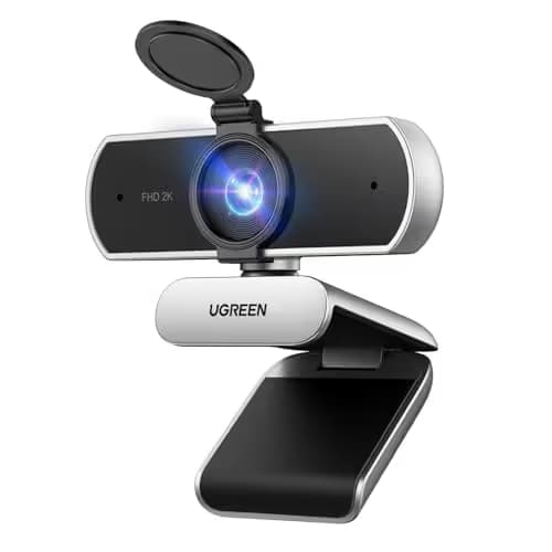 UGREEN 2K Webcam for PC Ultra HD 1080P Computer Webcam with Microphone, PC Camera with Privacy Cover, USB Web Camera for Streaming, Conference, Video Calling, Zoom, Skype, Teams, FaceTime, Space Grey main image