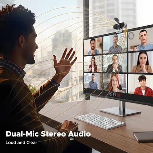 UGREEN 2K Webcam for PC Ultra HD 1080P Computer Webcam with Microphone, PC Camera with Privacy Cover, USB Web Camera for Streaming, Conference, Video Calling, Zoom, Skype, Teams, FaceTime, Space Grey image