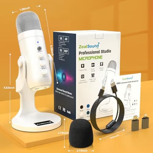 ZealSound K66 Podcast Microphone - White image
