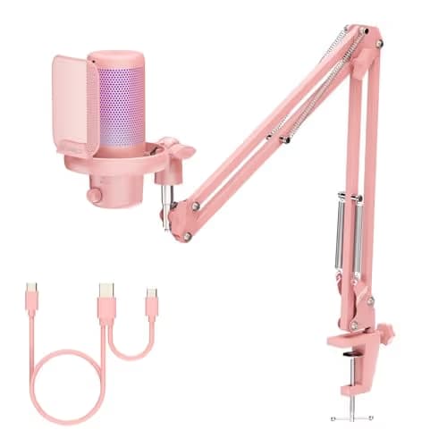 FEELWORLD VM1 USB Condenser Microphone - Pink main image