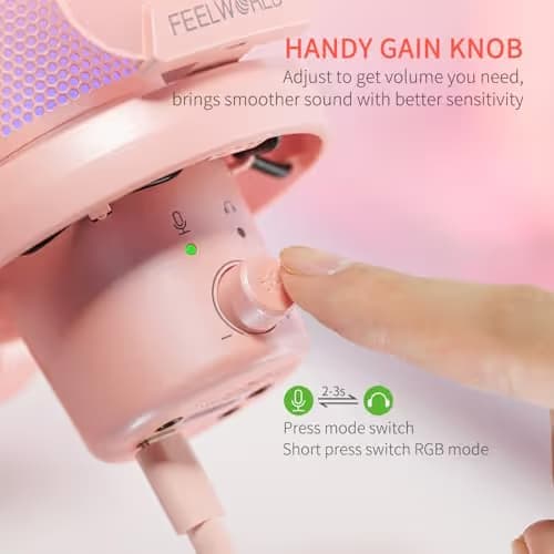 FEELWORLD VM1 USB Condenser Microphone - Pink image