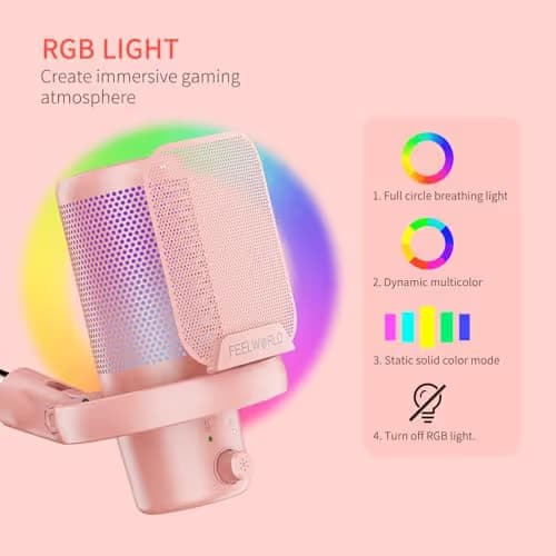 FEELWORLD VM1 USB Condenser Microphone - Pink image