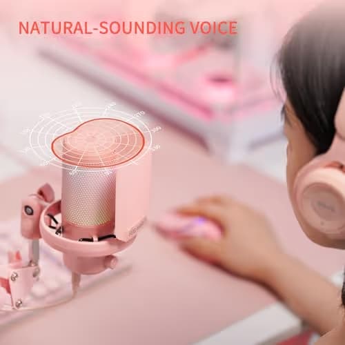 FEELWORLD VM1 USB Condenser Microphone - Pink image