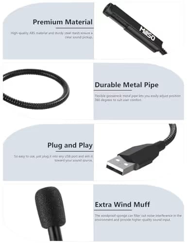 MillSO USB Gooseneck Microphone - 1 FT image