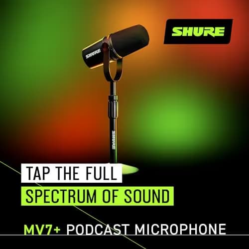 Shure MV7+ Podcast Dynamic Microphone with Stand - Black image