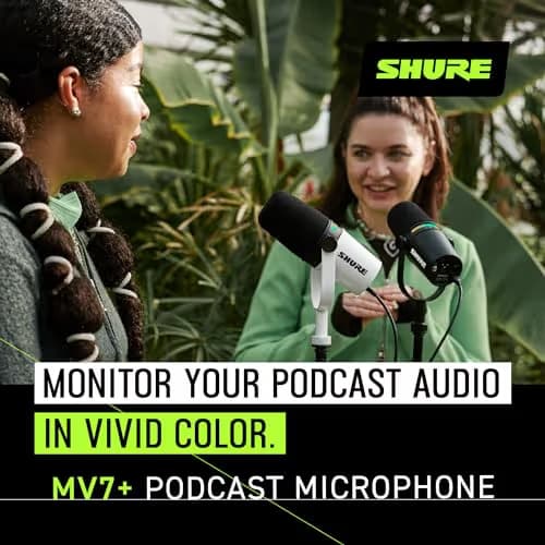 Shure MV7+ Podcast Dynamic Microphone with Stand - Black image
