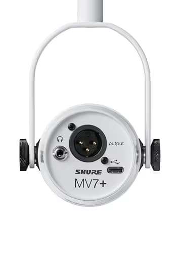 Shure MV7+ Podcast Dynamic Microphone - White image