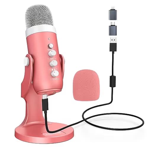 ZealSound USB Microphone K66 Pearlescent Pink image