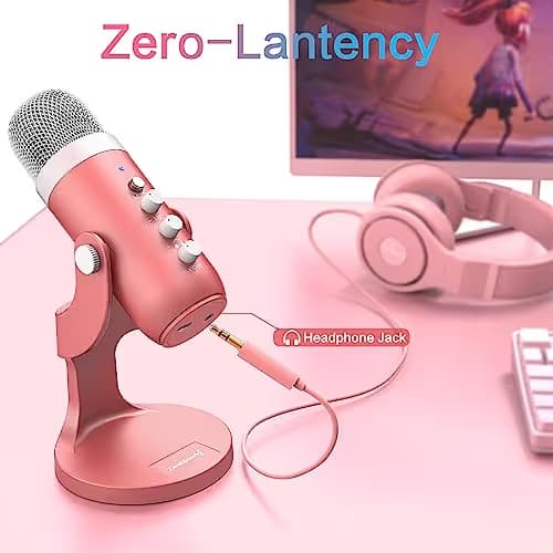 ZealSound USB Microphone K66 Pearlescent Pink image