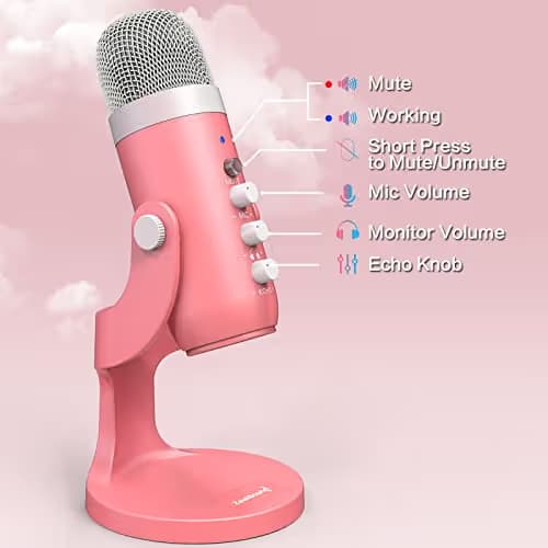 ZealSound USB Microphone K66 Pearlescent Pink image