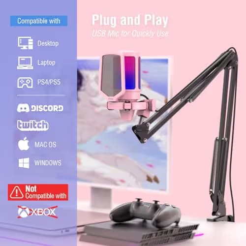 FIFINE A6T Pink USB Microphone Kit image